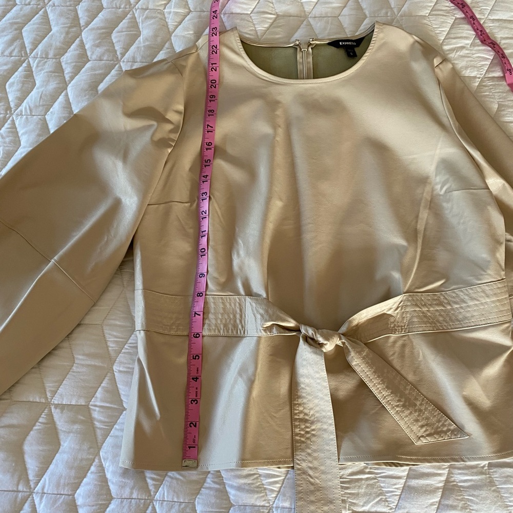 EXPRESS - Faux Vegan Leather Top - Belted - Tag Removed and worn - Picture 7 of 11